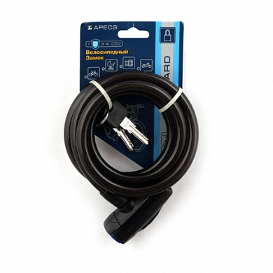 Замок велосипедный с ключами Apecs PD-84-150CM